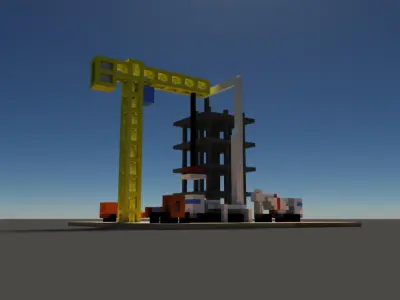 Voxel construction site 3D model