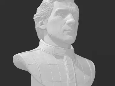 Realistic 3D Bust of Ayrton Senna Formula one Legend 3D print model