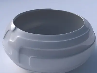 Bowl spheric squeezed wide with smooth ribbons 3D print model