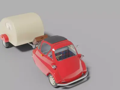 Vintage mini car 3D model