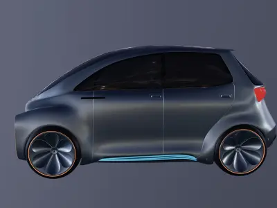 Hatchback Electric Car 3D model