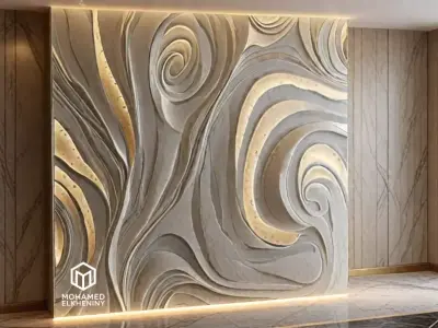 decor set wall panel wall relief mural CNC 53 3D model