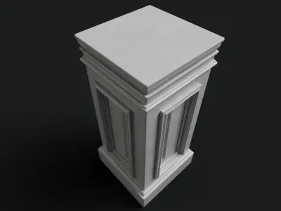 wooden pedestal 3D model