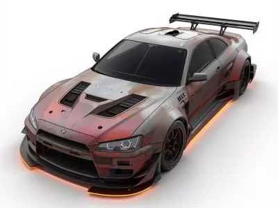 Performance Street  car 3D Asset Low-poly 3D model