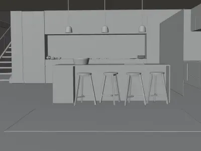 Interior Modern Kitchen 3D model