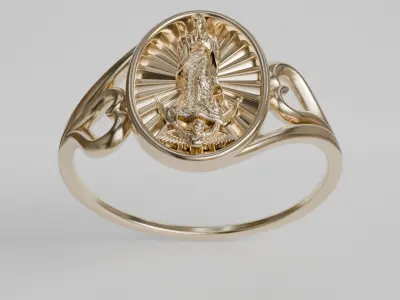 guadalupe medal ring 3D print model