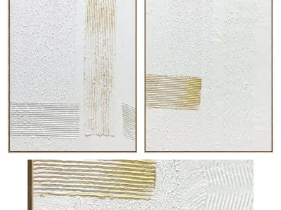 Plaster Two Photo Frame 484 Low-poly 3D model