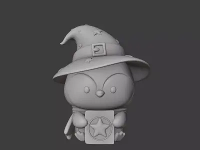 Halloween wizard penguin 37 3D print model
