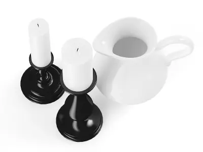 Two Candles and a Jug 3D model