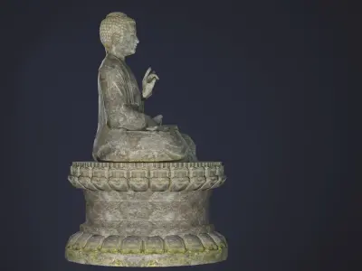 Buddha Statue seated Low-poly 3D model