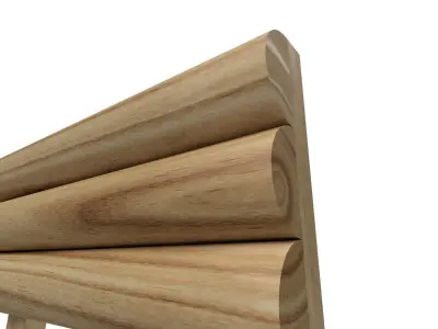Wooden garden border Low-poly 3D model