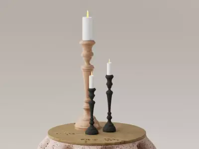 SET PORTA VELAS - CANDELABROS 3D print model