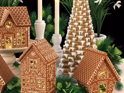 Gingerbread Village Houses 3D model