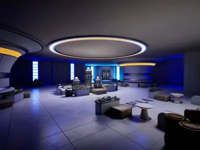 Science Fiction Dam City - Unreal Engine  Low-poly 3D model