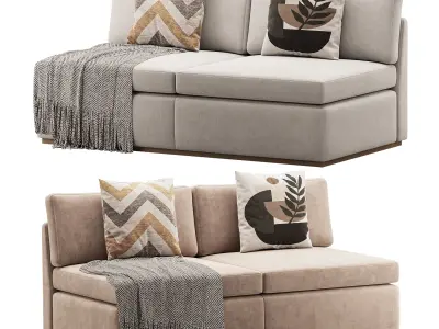 Haase Armless Sofa 3D model