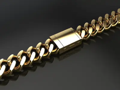 Cuban Chain Bracelet Necklace Link SIZE 5MM Width 3D print model