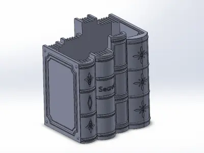 upright book pattern vase 3D print model