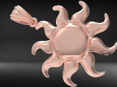 Italian Sun Pendant charm bracelet Necklace Jewelry  3D print model