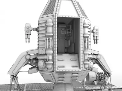 Capsule landing pod 3D model