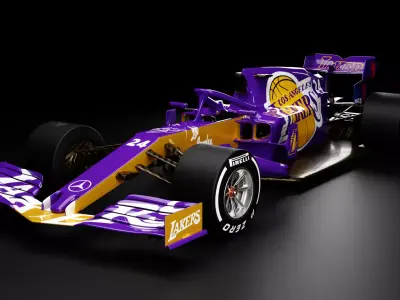 Formula one car F1 bolid Lakers Los Angeles Kobe Bryant 3D model