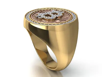 BitCoin Ring For Men 3D print model