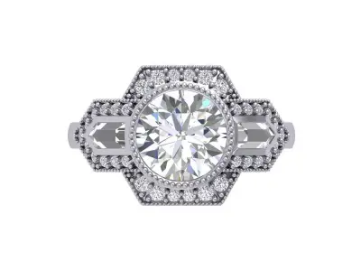 Art Deco Ring 3D print model get