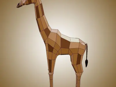 Giraffe Low-poly 3D model 7