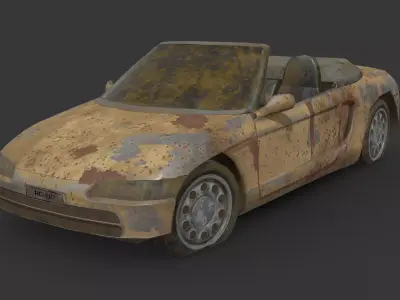 Abandoned Car - Honda Beat Low-poly 3D model
