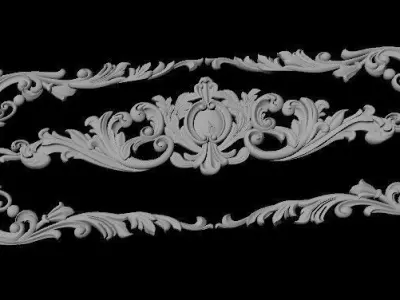 Central decor ornament for furniture 3D model 951