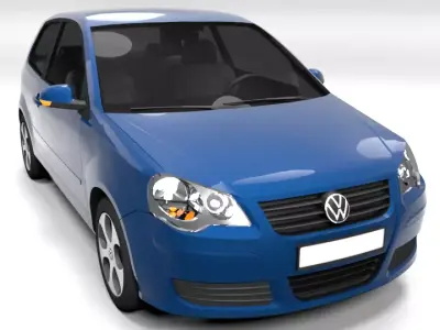 VW POLO 3 DOOR 2006 Low-poly 3D model