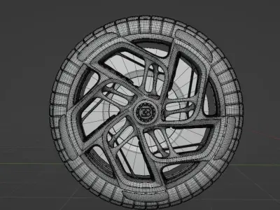 Bugatti la voiture noire Low-poly 3D model