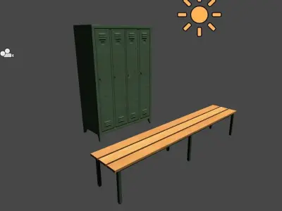 Locker room props Free low-poly 3D model