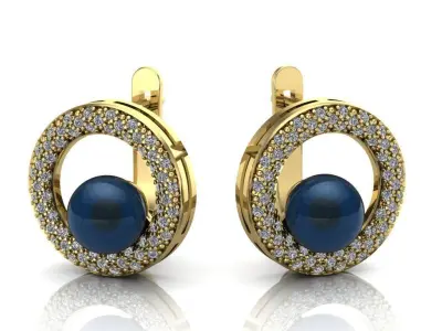 Earrings with pearls 3D print model purchase