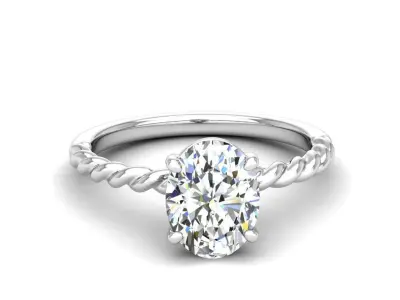 Engagement ring Victoria oval 3D print model