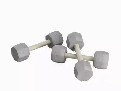 Concrete Dumbbell 04 Low-poly 3D model