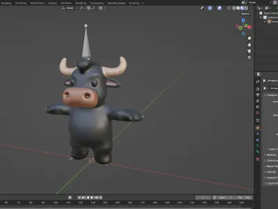 Little animal baby - Bull 2 cute - Animated  Low-poly 3D model