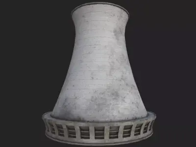 Nuclear Power Plant Chimney PBR Low-poly 3D model