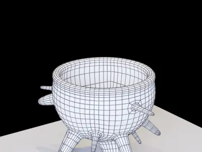 Vases marble sculpture Low-poly 3D model