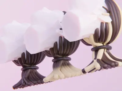 Toon Dreadlock Ponytail Hairstyle Free low-poly 3D model