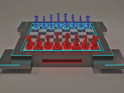 3D Chess Future Low-poly 3D model