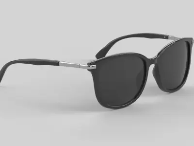 Thin Eyewear Glasses Low-poly 3D model