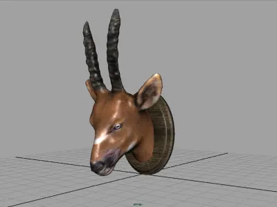 African Antelope mount Low-poly 3D model