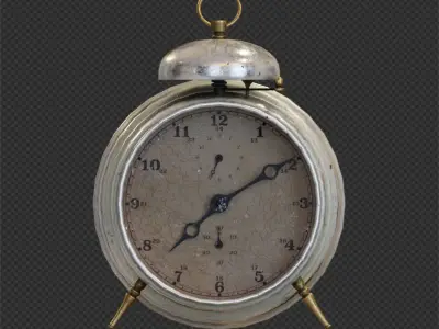 Old alarm clock in vintage style 3D model