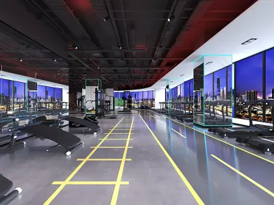Fitness Center Gym 3D model 3D model