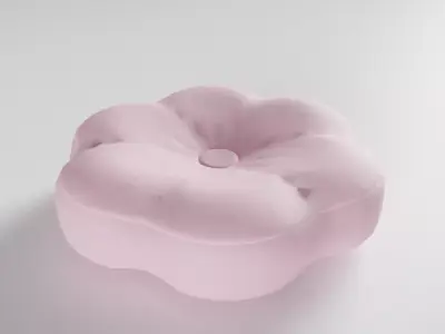 Pink Flower Cushion 3D model