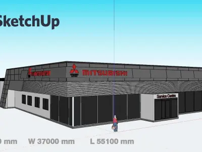 Mitsubishi service building 3D model