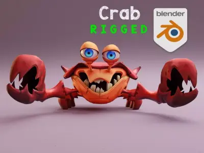 Stylized Crab rigged 3D model