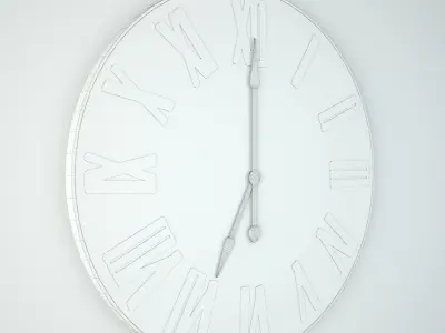 Large Red Vintage Style Clock 3D model