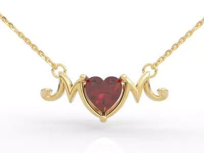 Exclusive Mothers Day Heart Necklace 3D print model