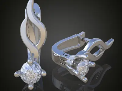 Earring 3D model 3D printable model 0149-13 3D print model